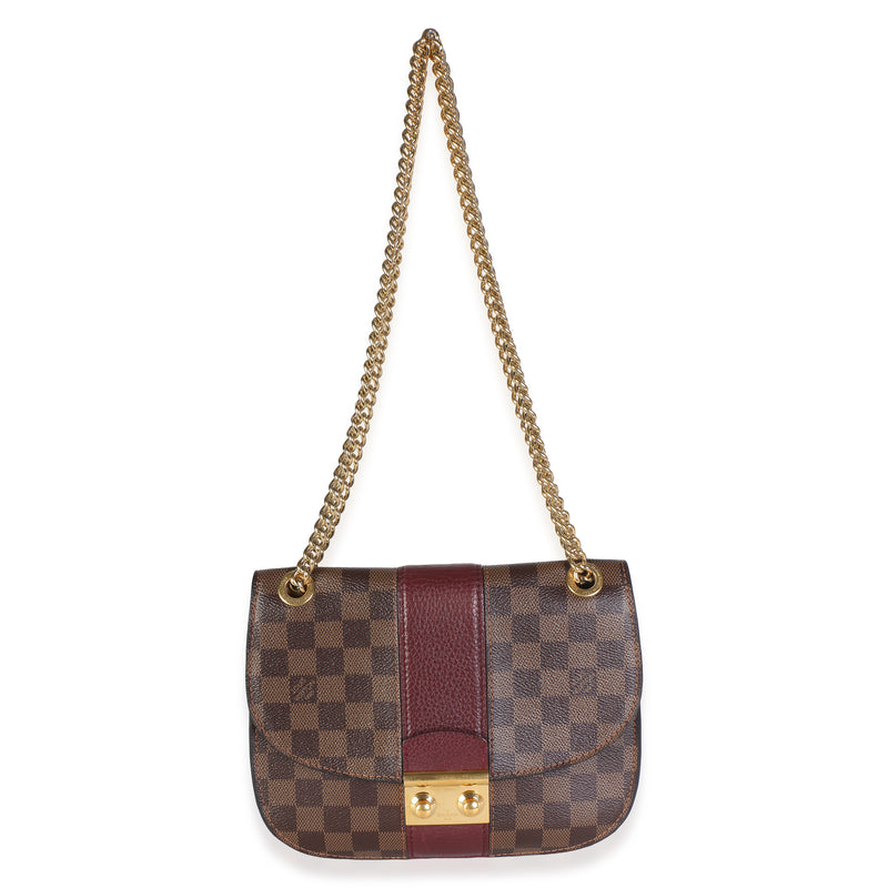 Louis Vuitton Bordeaux Damier Ebene Cuir Taurillon Wight Chain Bag Brown Canvas