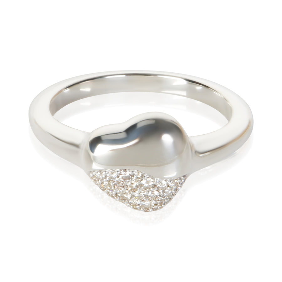 John Hardy Sterling Silver Diamond Pebble Heart Ring 925 Rings