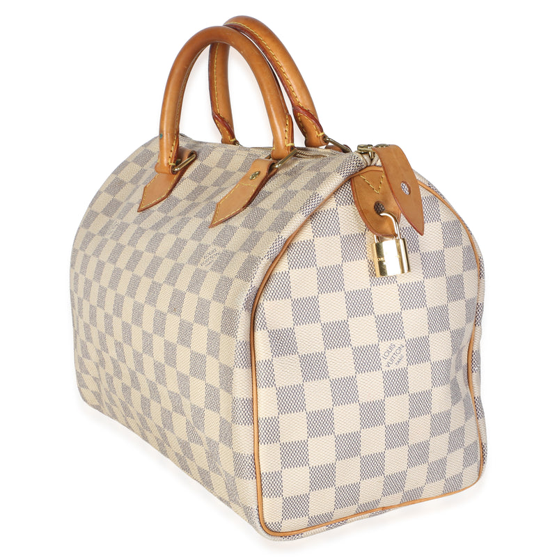 Louis Vuitton Damier Azur Canvas Speedy 30 Beige Bag