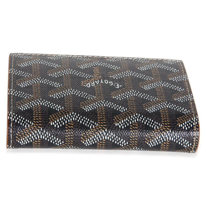 Goyard Black Goyardine Canvas Business Card Holder Coated Wallet