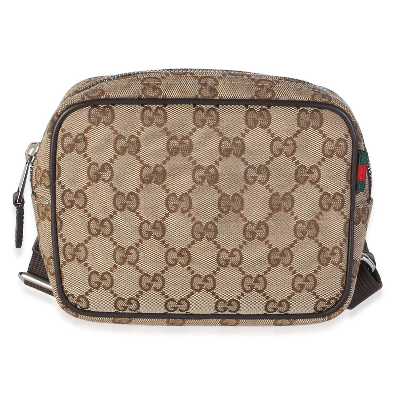 Gucci Beige Gg Canvas Mini Camera Crossbody Bag Beige; Brown