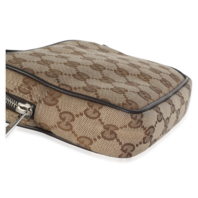 Gucci Beige Gg Canvas Mini Camera Crossbody Bag Beige; Brown