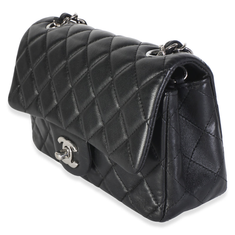 Chanel Black Quilted Lambskin Mini Rectangular Flap Bag Leather