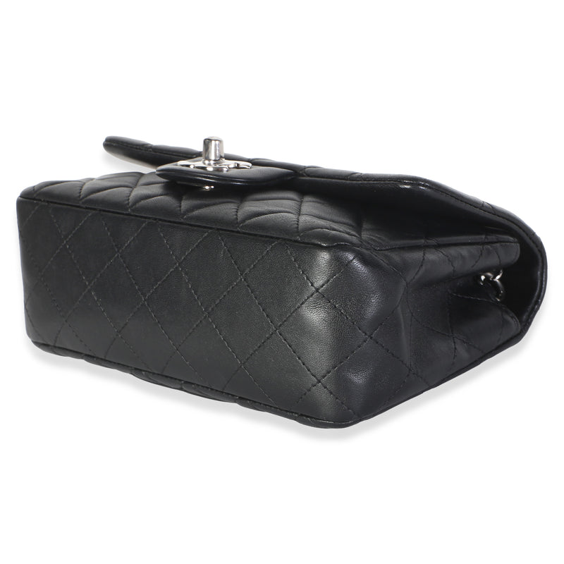 Chanel Black Quilted Lambskin Mini Rectangular Flap Bag Leather