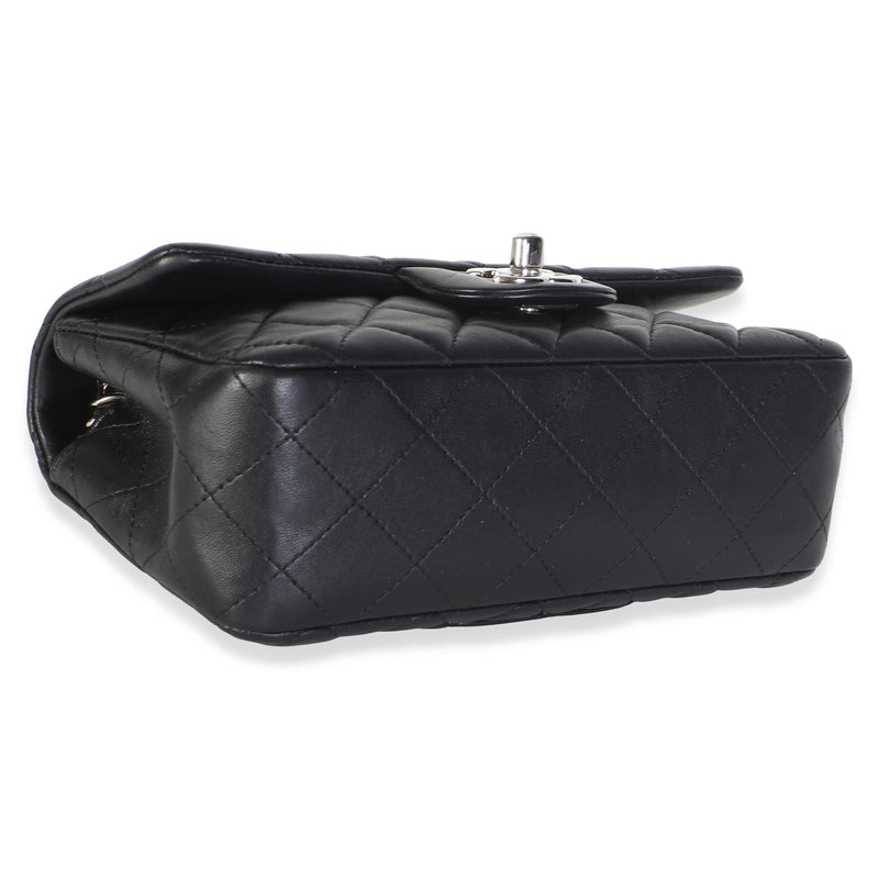 Chanel Black Quilted Lambskin Mini Rectangular Flap Bag Leather