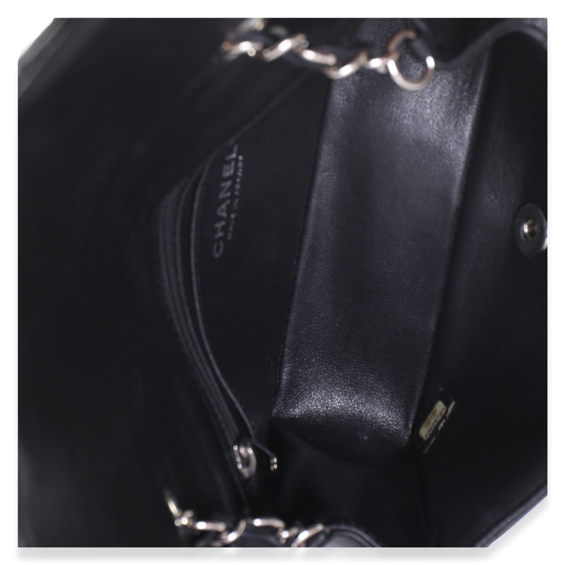 Chanel Black Quilted Lambskin Mini Rectangular Flap Bag Leather