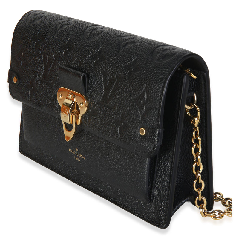 Louis Vuitton Black Monogram Empreinte Vavin Chain Wallet Leather Bag