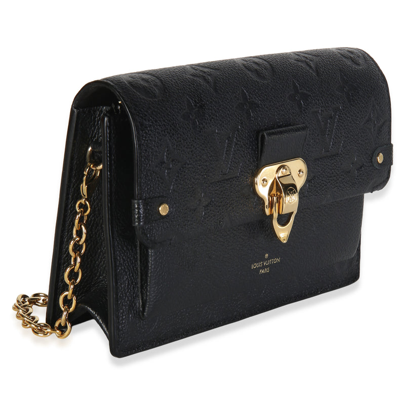 Louis Vuitton Black Monogram Empreinte Vavin Chain Wallet Leather Bag