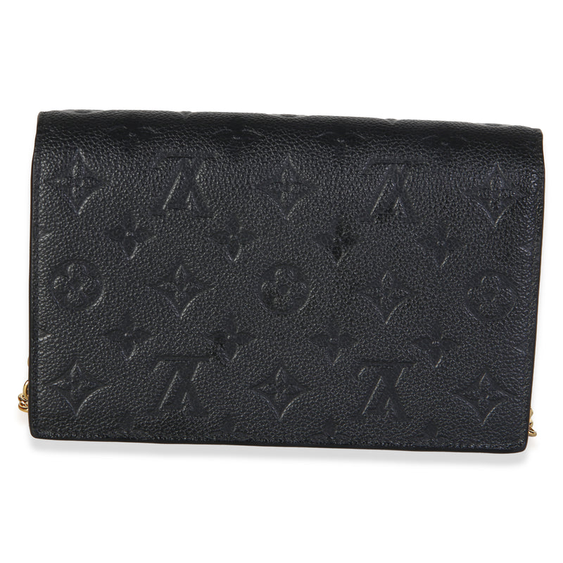 Louis Vuitton Black Monogram Empreinte Vavin Chain Wallet Leather Bag