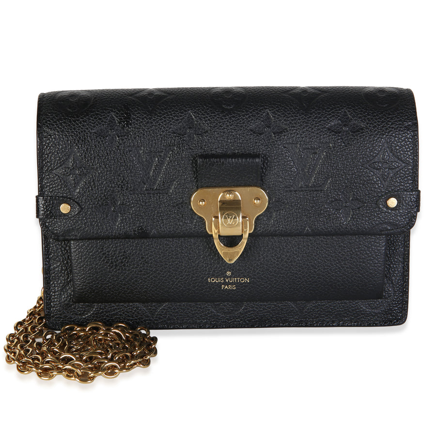 Louis Vuitton Black Monogram Empreinte Vavin Chain Wallet Leather Bag