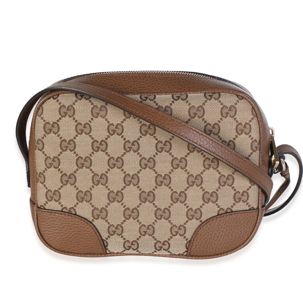 Gucci Brown Dollar Calfskin Beige Gg Canvas Mini Bree Messenger Bag Beige; Canvas; Leather
