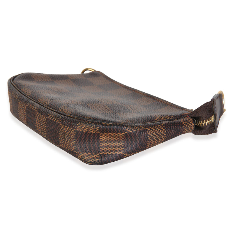 Louis Vuitton Damier Ebene Canvas Mini Pochette Accessoires Brown Coated Bag