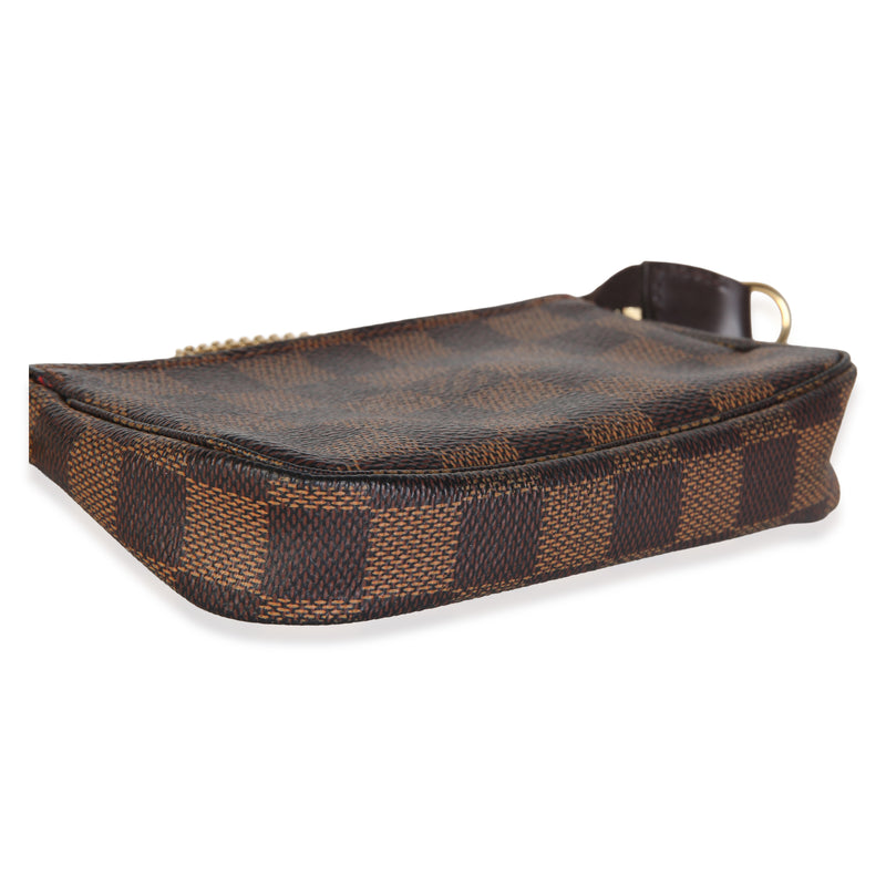 Louis Vuitton Damier Ebene Canvas Mini Pochette Accessoires Brown Coated Bag