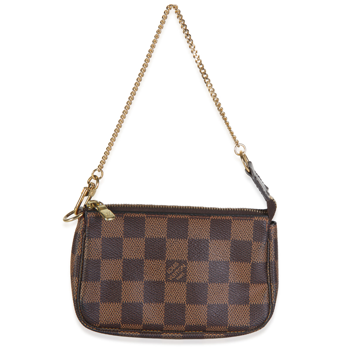 Louis Vuitton Damier Ebene Canvas Mini Pochette Accessoires Brown Coated Bag