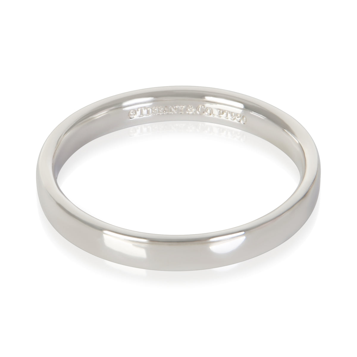 Tiffany & Co. Platinum 3mm Flat Wedding Band 950