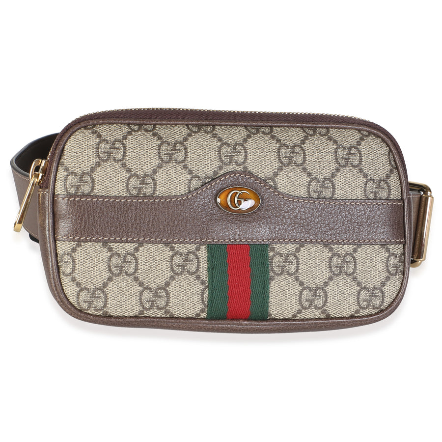 Gucci Beige Gg Supreme Canvas Ophidia Belt Bag Beige; Brown