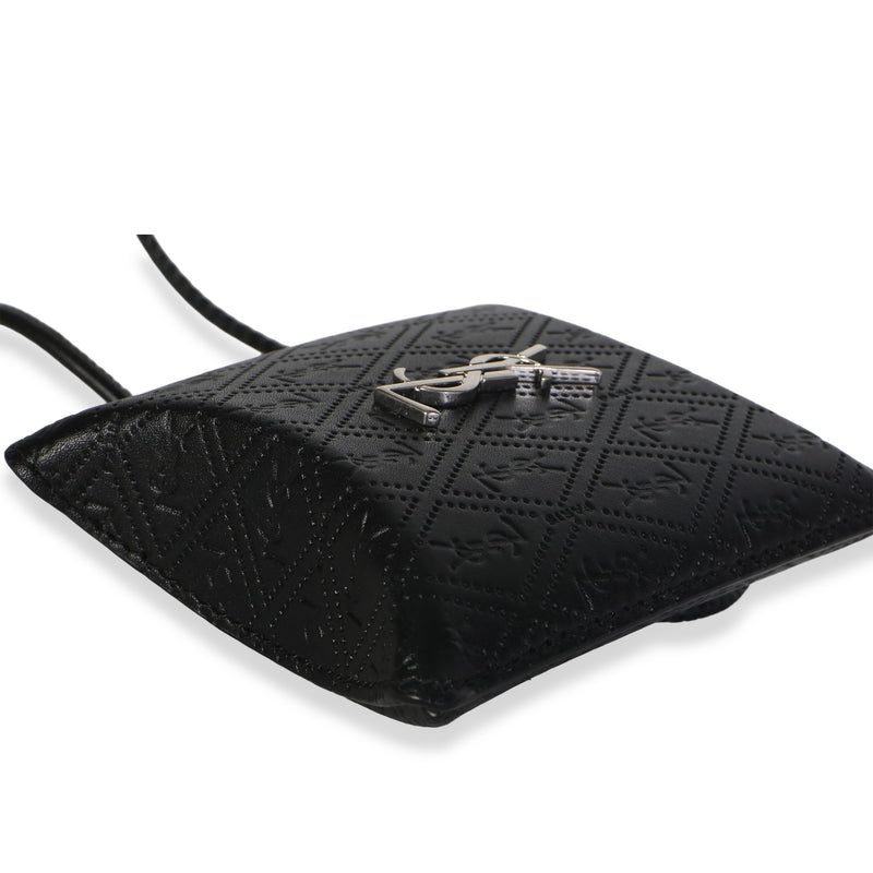 Saint Laurent Black Leather Sunrise Airpods Case Bag