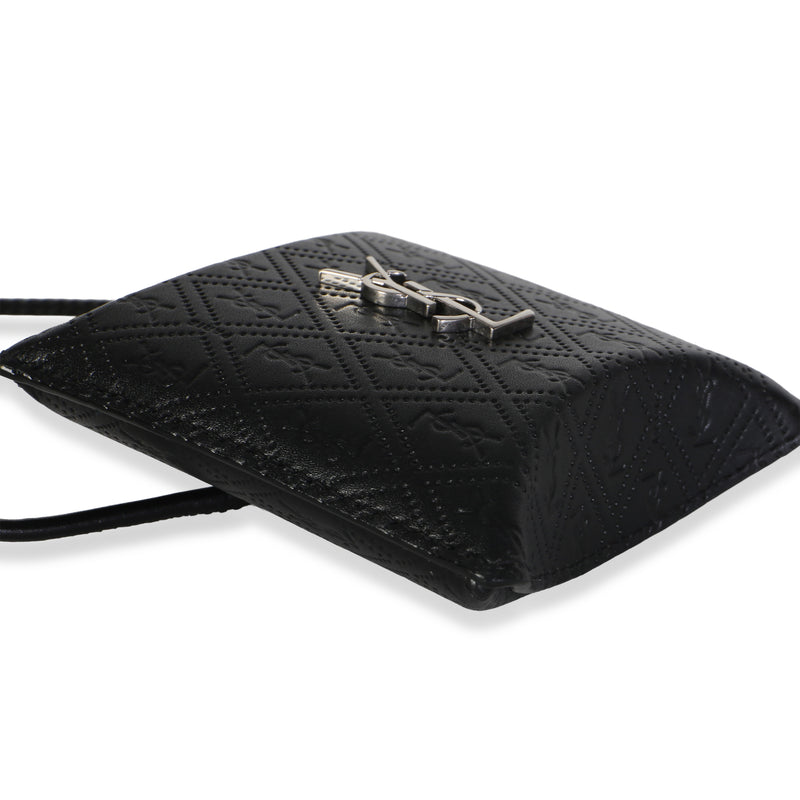 Saint Laurent Black Leather Sunrise Airpods Case Bag