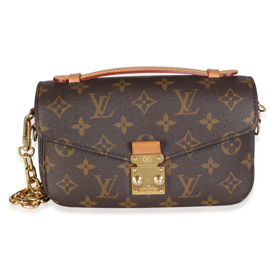 Louis Vuitton Monogram Canvas Pochette Metis East West Brown Coated Bag