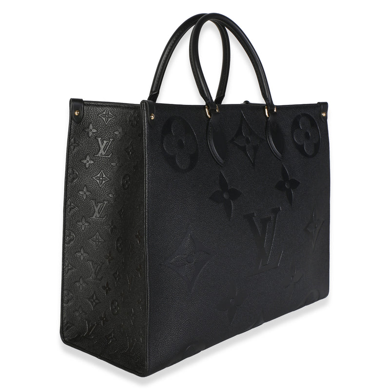 Louis Vuitton Black Giant Monogram Empreinte Onthego Gm Leather Bag