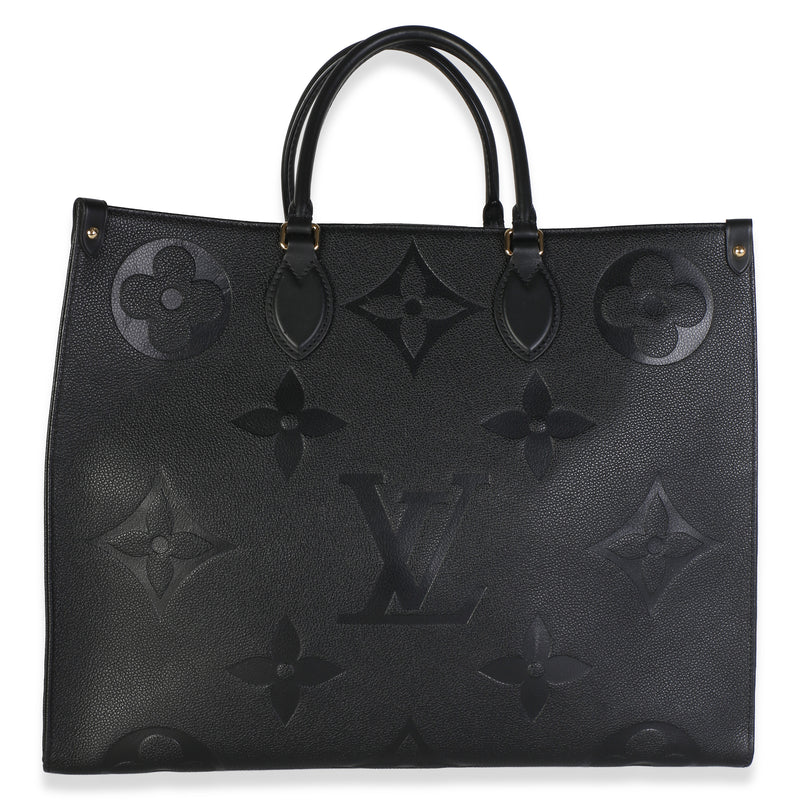 Louis Vuitton Black Giant Monogram Empreinte Onthego Gm Leather Bag