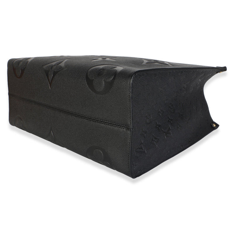 Louis Vuitton Black Giant Monogram Empreinte Onthego Gm Leather Bag
