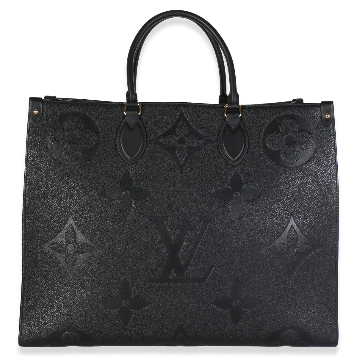 Louis Vuitton Black Giant Monogram Empreinte Onthego Gm Leather Bag