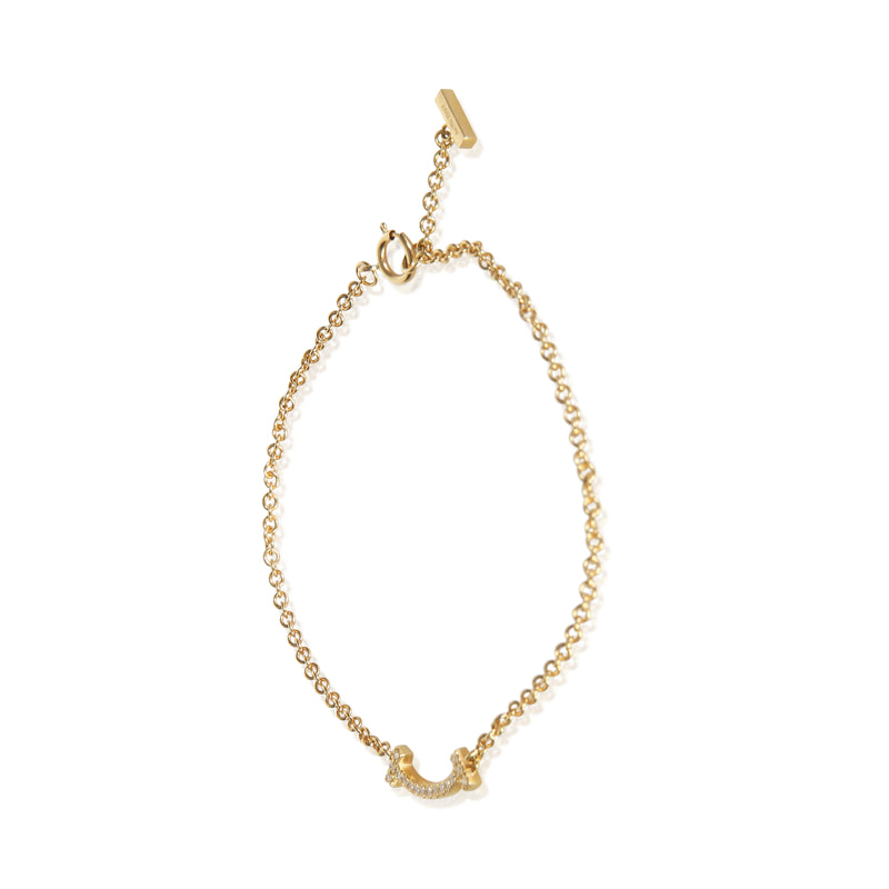 Tiffany & Co. Yellow Gold Diamond T Smile Bracelet 18k Bracelets