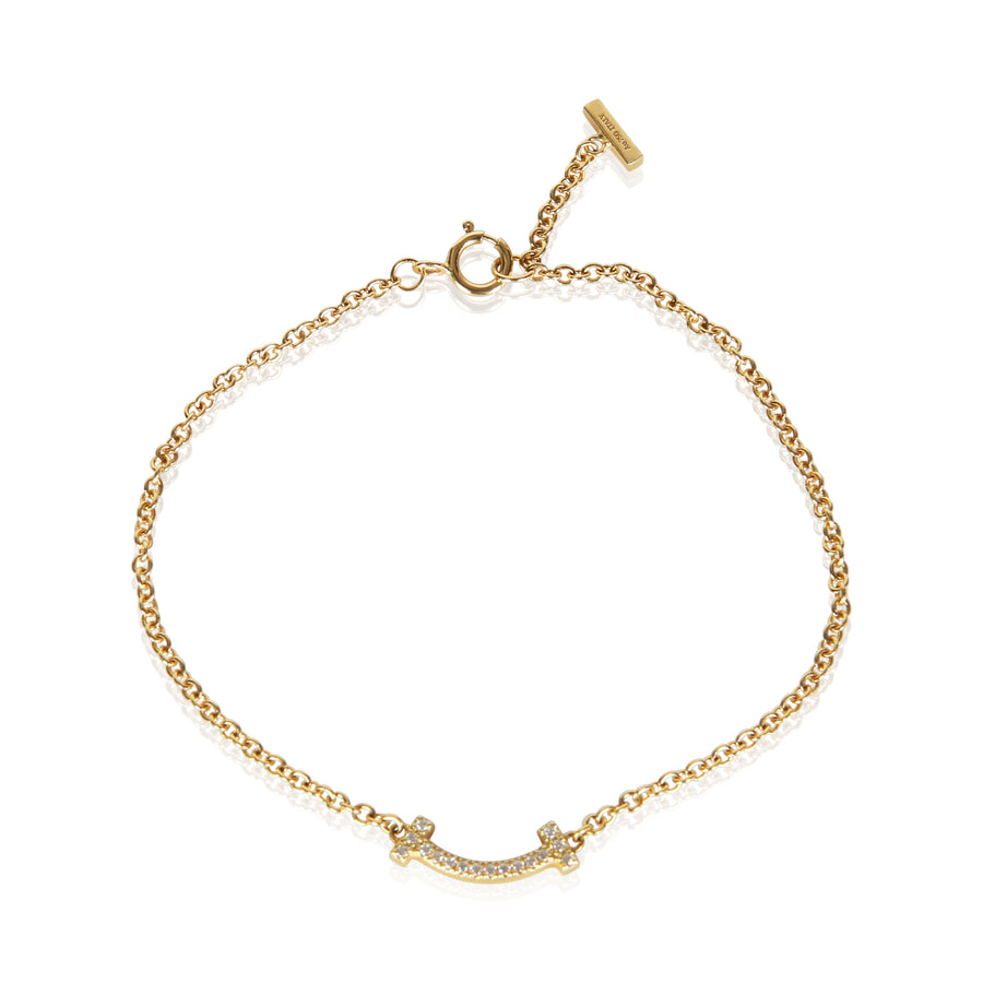 Tiffany & Co. Yellow Gold Diamond T Smile Bracelet 18k Bracelets