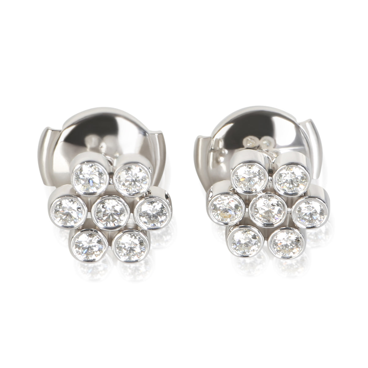 Tiffany & Co. Platinum Diamond Cluster Earrings 950
