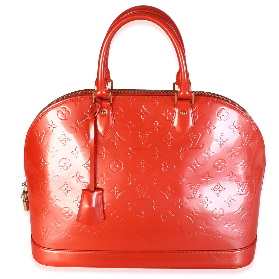Louis Vuitton Orange Sunset Monogram Vernis Alma Gm Patent Leather Bag