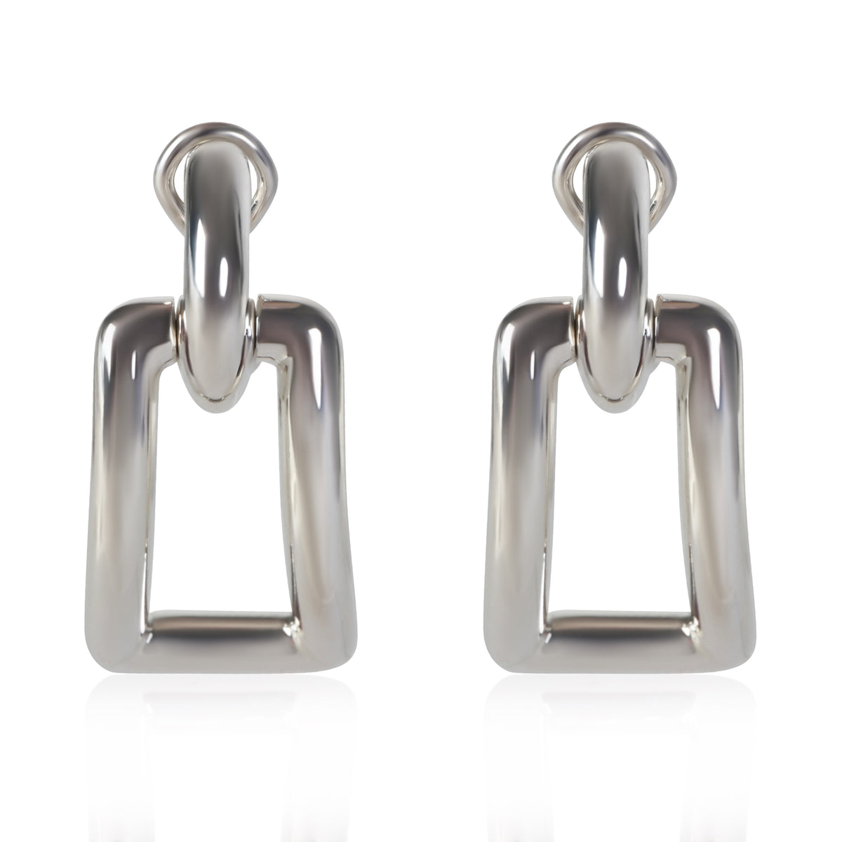 Tiffany & Co. Sterling Silver 2002 Rectangular Link Earrings 925