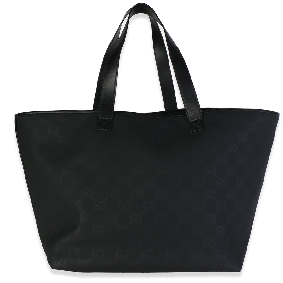 Gucci Black Embossed Rubber Effect Large Edge Tote Bag Leather; Other