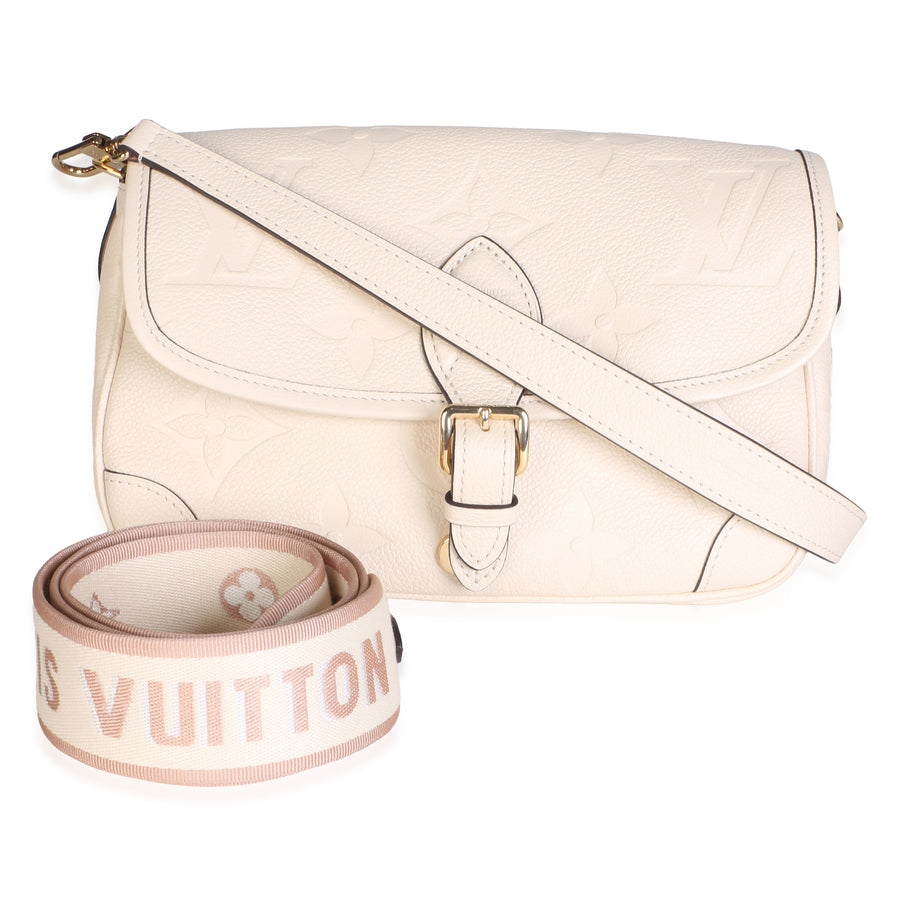 Louis Vuitton Cream Giant Monogram Empreinte Diane Neutral; White Leather Bag