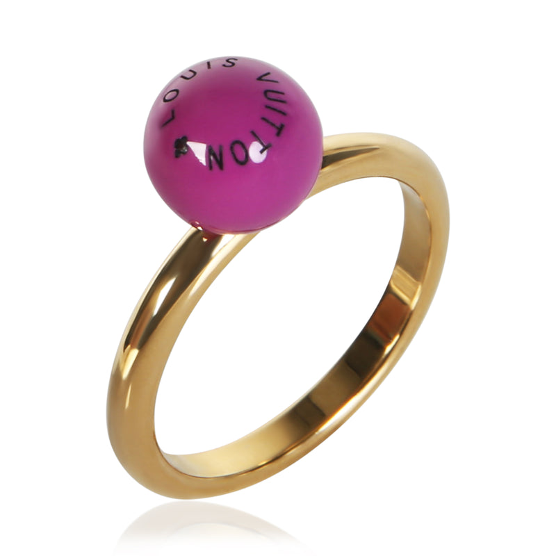 Louis Vuitton Gold-Plated Resin Cosmopolitan Cocktail Ring Rings