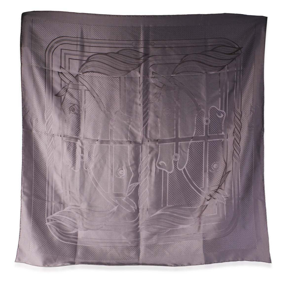 Hermès Slate Purple Silk Quadrige Scarf 90 Gray; Scarves/wraps