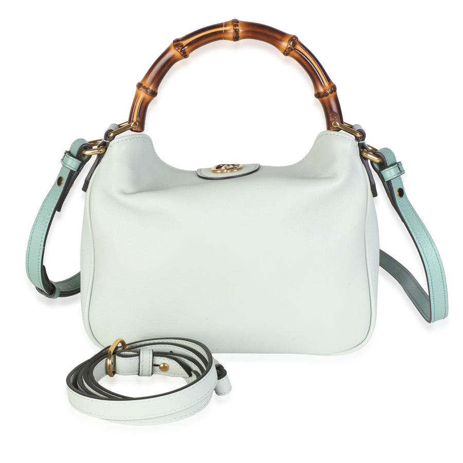 Gucci Pale Green Softy Wonka Textured Dollar Calfskin Small Diana Shoulder Bag Leather