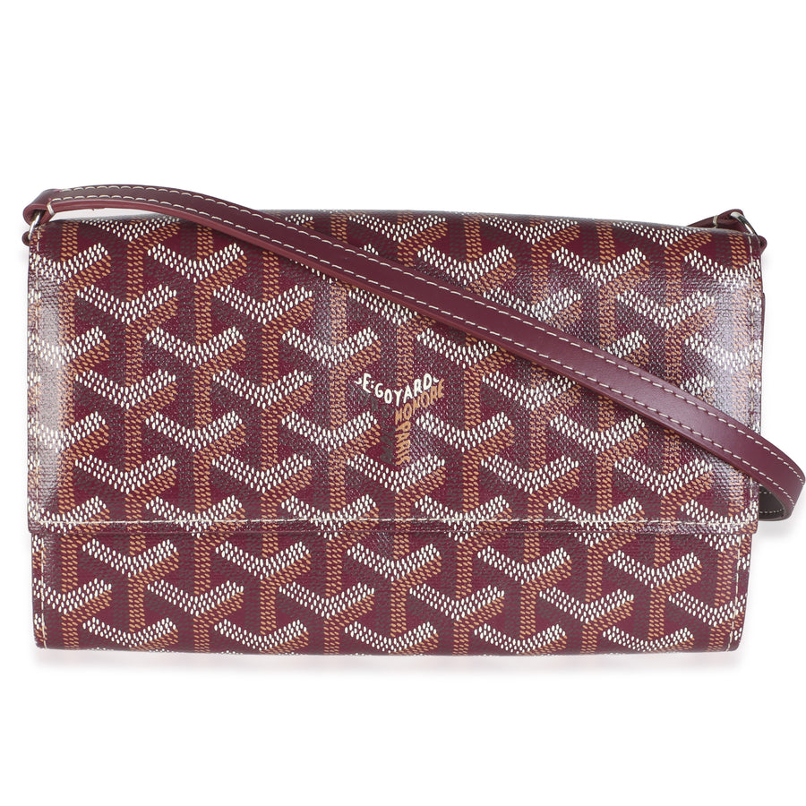Goyard Burgundy Goyardine Canvas Varenne Continental Wallet Purple
