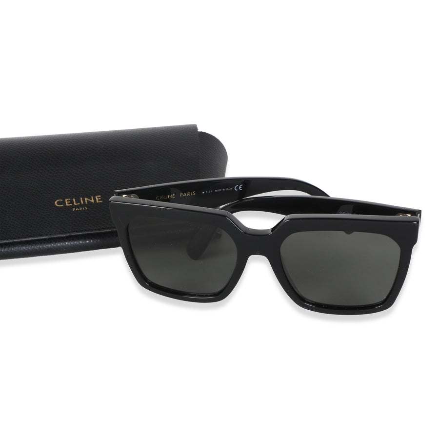 Celine Black Acetate Oversized Square Lens Sunglasses Plastic