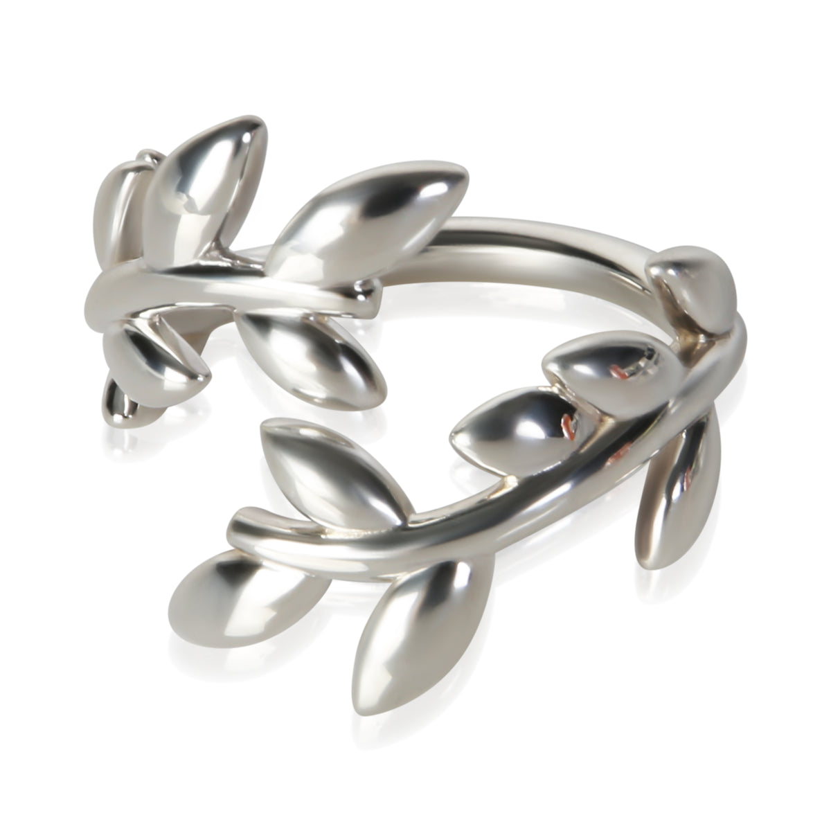 Tiffany & Co. Sterling Silver Paloma Picasso Olive Leaf Bypass Ring 925 Rings