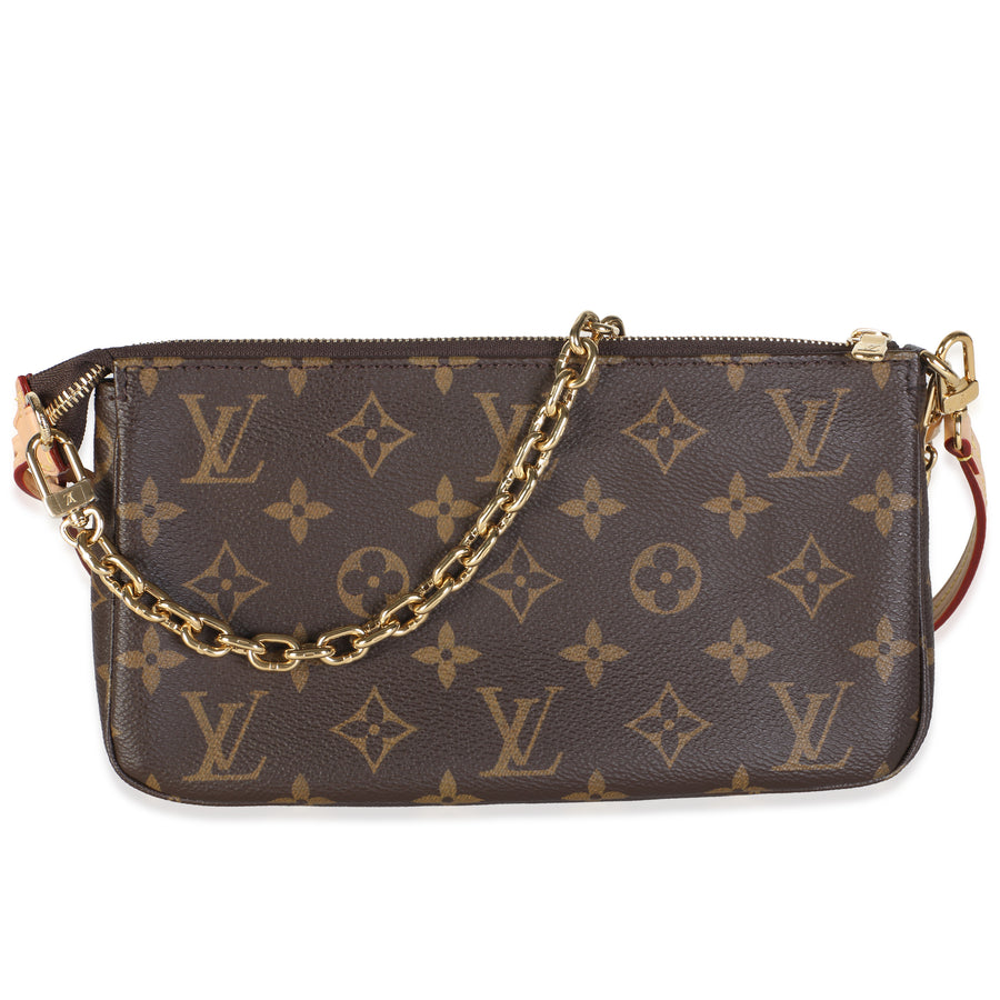 Louis Vuitton Monogram Canvas Chain Pochette Accessories Nm Brown; Tan Coated Bag