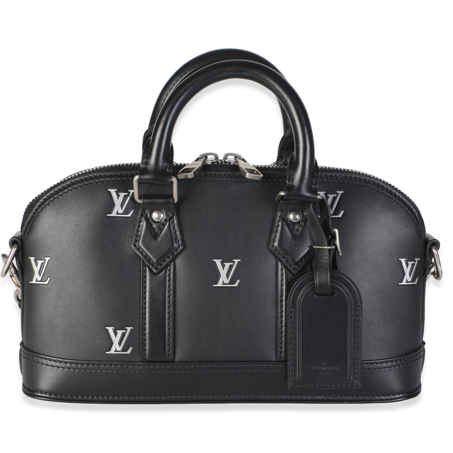 Louis Vuitton Black Blason Monogram Calfskin East West Alma Black; Silver Leather Bag