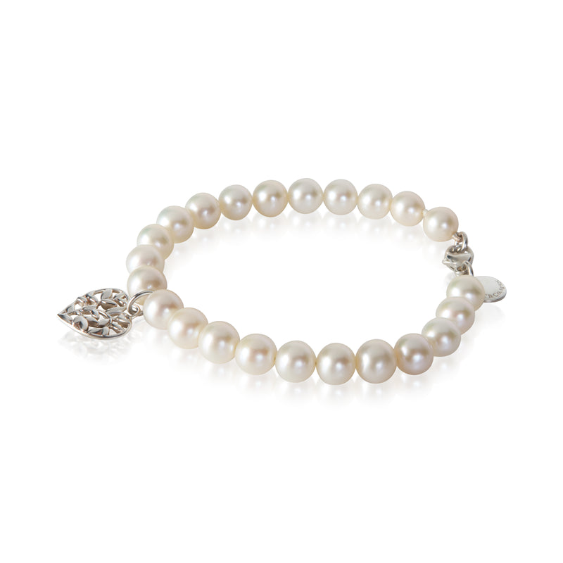 Tiffany & Co. Sterling Silver Pearl Paloma Picasso Olive Leaf Bracelet 925 Bracelets