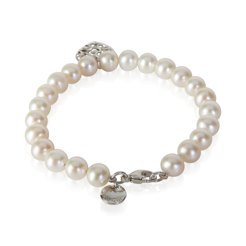 Tiffany & Co. Sterling Silver Pearl Paloma Picasso Olive Leaf Bracelet 925 Bracelets