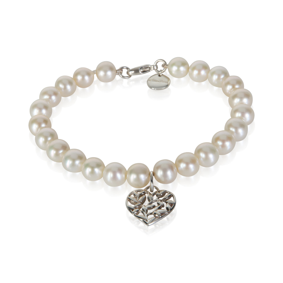 Tiffany & Co. Sterling Silver Pearl Paloma Picasso Olive Leaf Bracelet 925 Bracelets