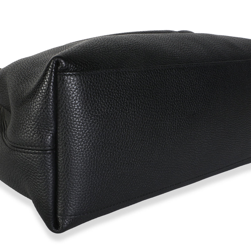 Gucci Black Pebbled Calfskin Medium Soho Chain Shoulder Bag Leather