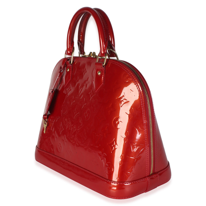 Louis Vuitton Pomme Damour Monogram Vernis Alma Pm Red Patent Leather Bag
