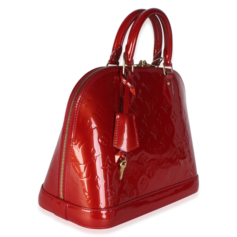 Louis Vuitton Pomme Damour Monogram Vernis Alma Pm Red Patent Leather Bag