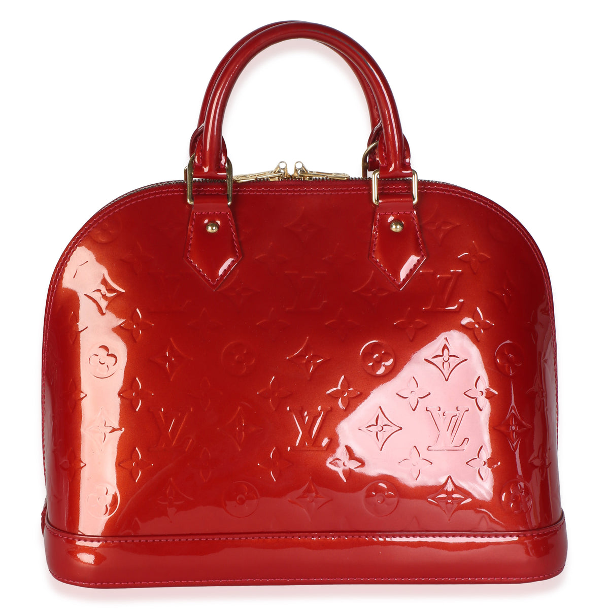 Louis Vuitton Pomme Damour Monogram Vernis Alma Pm Red Patent Leather Bag