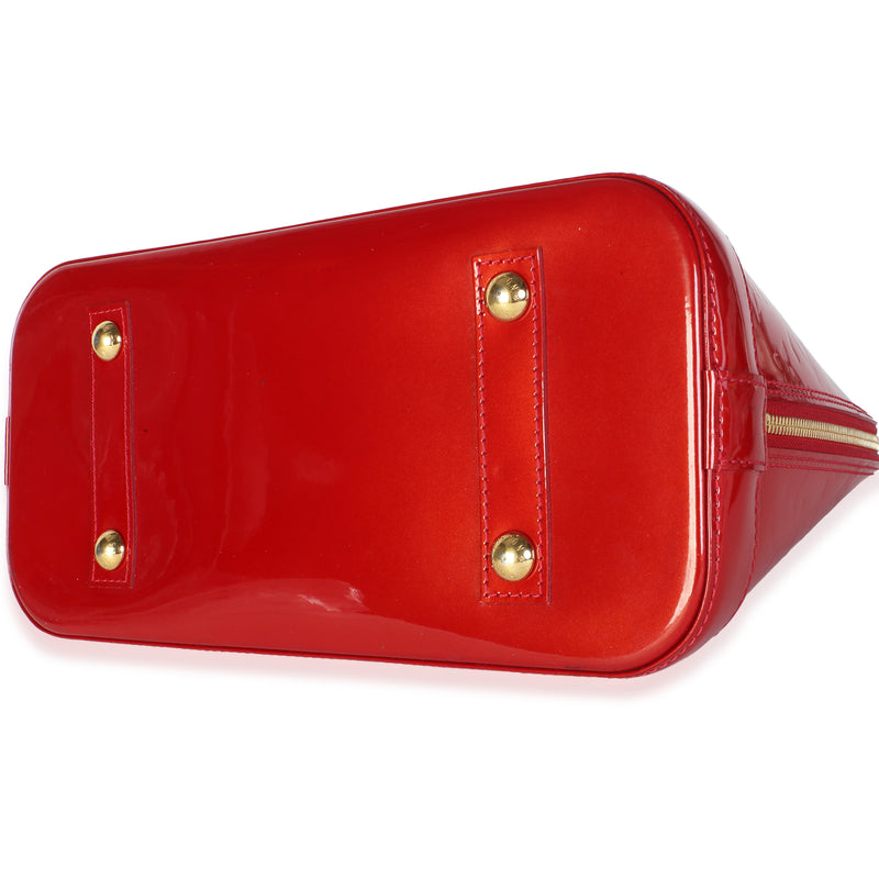 Louis Vuitton Pomme Damour Monogram Vernis Alma Pm Red Patent Leather Bag